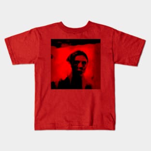 Beautiful woman, near some entrance. Weird, very interesting. Red, dark, dim. Kids T-Shirt